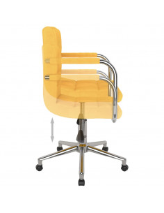 Sedia da Ufficio Girevole Giallo Senape in Tessuto