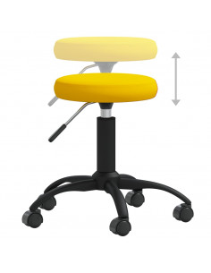 Sedia da Ufficio Girevole Giallo Senape in Velluto