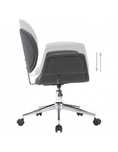 Sedia da Ufficio Girevole Grigia in Tessuto