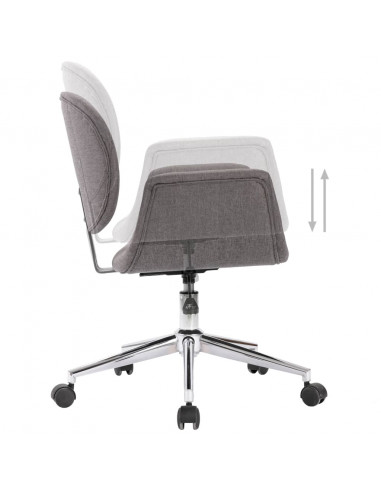 Sedia da Ufficio Girevole Grigia in Tessuto