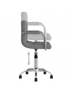 Sedia da Ufficio Girevole Grigio Chiaro in Tessuto