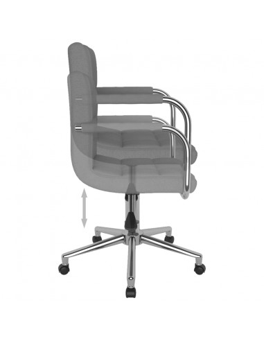 Sedia da Ufficio Girevole Grigio Chiaro in Tessuto