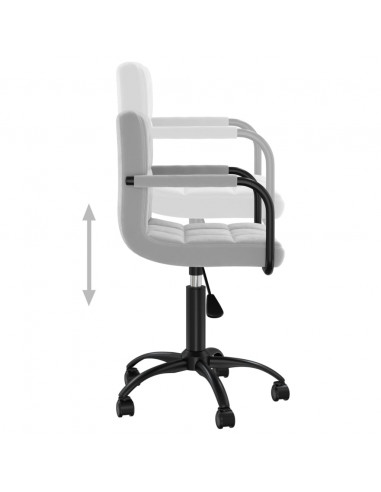 Sedia da Ufficio Girevole Grigio Chiaro in Velluto