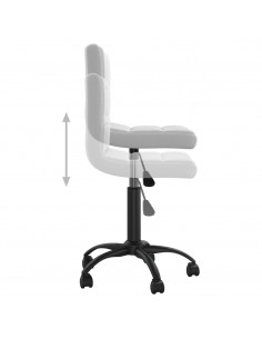 Sedia da Ufficio Girevole Grigio Chiaro in Velluto