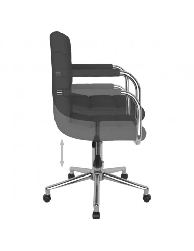 Sedia da Ufficio Girevole Grigio Scuro in Tessuto