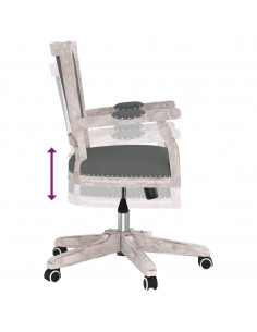 Sedia da Ufficio Girevole Grigio Scuro in Tessuto