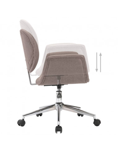 Sedia da Ufficio Girevole Grigio Talpa in Tessuto