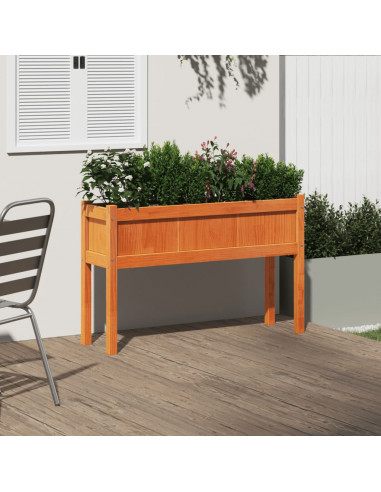 Fioriera Giardino Gambe Marrone Cera 110x31x70 cm Massello Pino