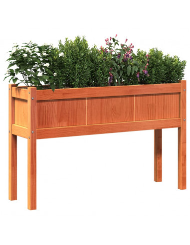 Fioriera Giardino Gambe Marrone Cera 110x31x70 cm Massello Pino