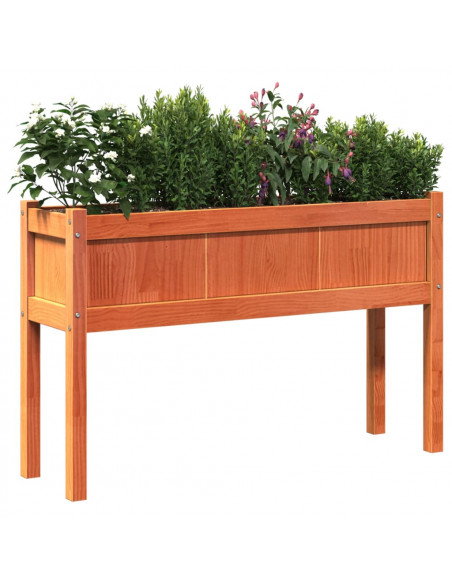 Fioriera Giardino Gambe Marrone Cera 110x31x70 cm Massello Pino