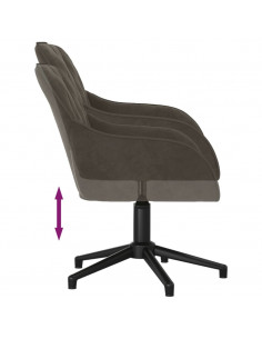 Sedia da Ufficio Girevole in Velluto Grigio Scuro 2