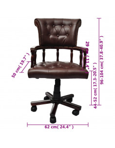 Sedia da Ufficio Girevole Marrone 2