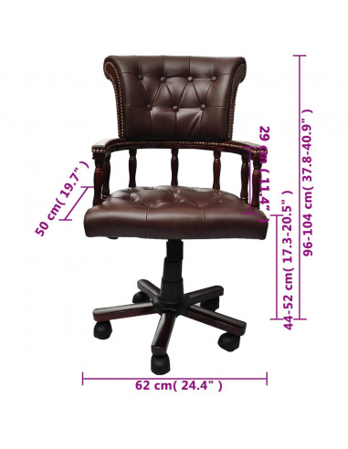 Sedia da Ufficio Girevole Marrone