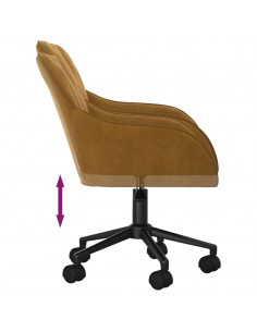 Sedia da Ufficio Girevole Marrone in Velluto 2