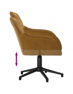 Sedia da Ufficio Girevole Marrone in Velluto 2