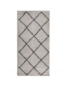 Tappeto Shaggy a Pelo Lungo Moderno Beige e Antracite 100x200cm