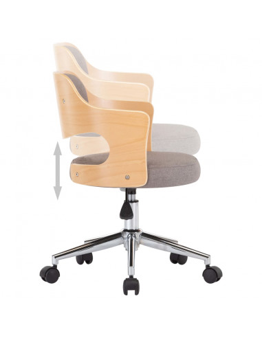 Sedia da Ufficio Girevole Talpa in Legno Piegato e Tessuto