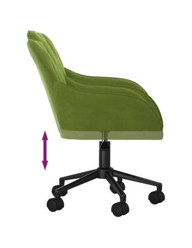 Sedia da Ufficio Girevole Verde Chiaro in Velluto