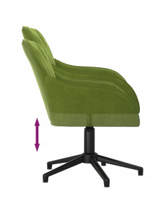 Sedia da Ufficio Girevole Verde Chiaro in Velluto