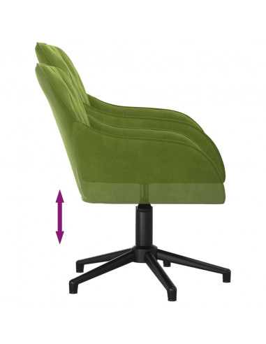 Sedia da Ufficio Girevole Verde Chiaro in Velluto