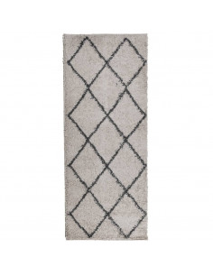 Tappeto Shaggy a Pelo Lungo Moderno Beige e Antracite 80x200 cm