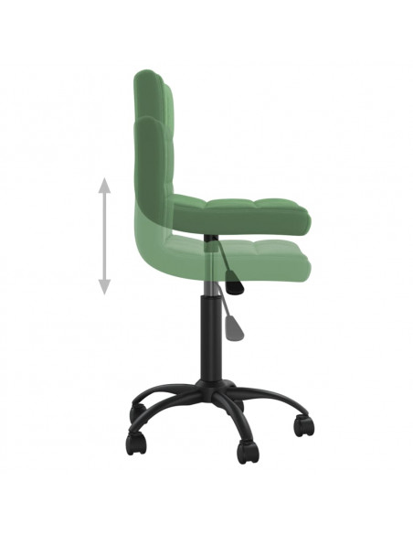 Sedia da Ufficio Girevole Verde Scuro in Velluto