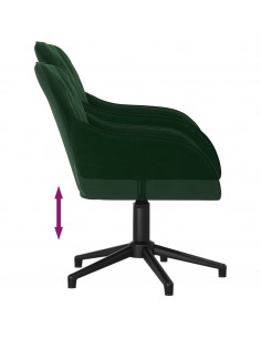 Sedia da Ufficio Girevole Verde Scuro in Velluto 2