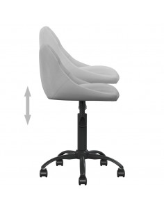 Sedia da Ufficio Grigio Chiaro in Velluto