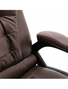 Sedia da Ufficio Marrone Scuro in Scamosciato