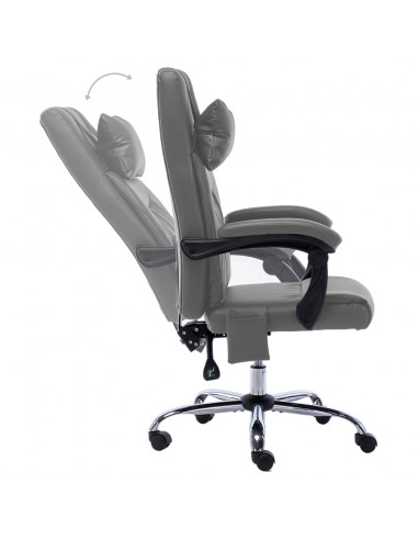 Sedia da Ufficio Massaggiante Antracite in Similpelle