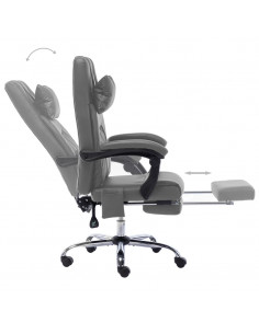 Sedia da Ufficio Massaggiante Antracite in Similpelle