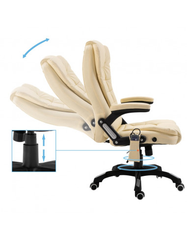 Sedia da Ufficio Massaggiante Crema in Similpelle