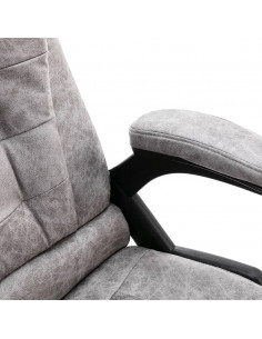 Sedia da Ufficio Massaggiante Grigio Chiaro in Scamosciato