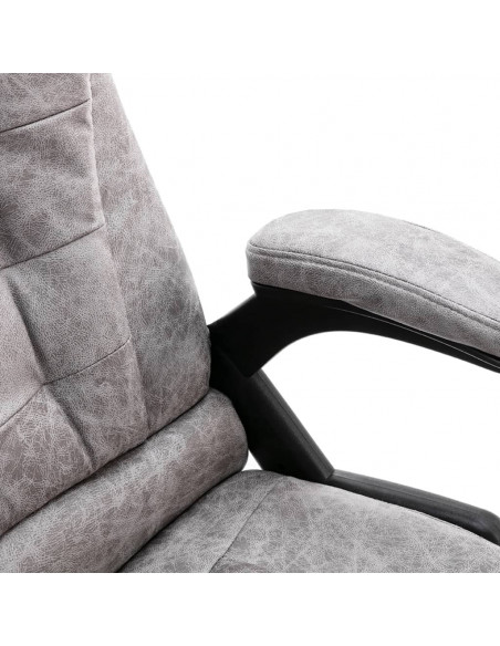 Sedia da Ufficio Massaggiante Grigio Chiaro in Scamosciato