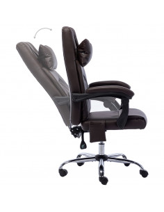 Sedia da Ufficio Massaggiante Marrone in Similpelle 2