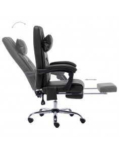 Sedia da Ufficio Massaggiante Nera in Similpelle