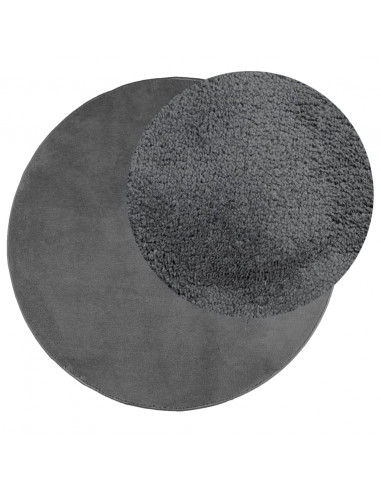 Tappeto OVIEDO a Pelo Corto Antracite Ø 120 cm