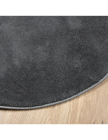 Tappeto OVIEDO a Pelo Corto Antracite Ø 120 cm