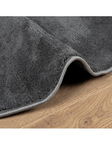 Tappeto OVIEDO a Pelo Corto Antracite Ø 120 cm