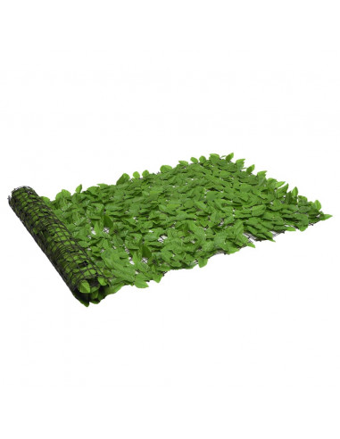 Paravento da Balcone con Foglie Verdi 300x100 cm