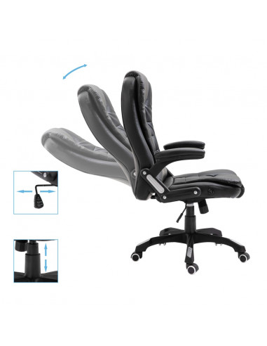 Sedia da Ufficio Nera in Similpelle