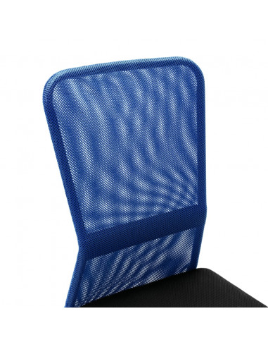 Sedia da Ufficio Nero e Blu 44x52x100 cm in Tessuto a Rete