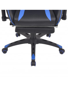 Sedia da Ufficio Racing Reclinabile con Poggiapiedi Blu