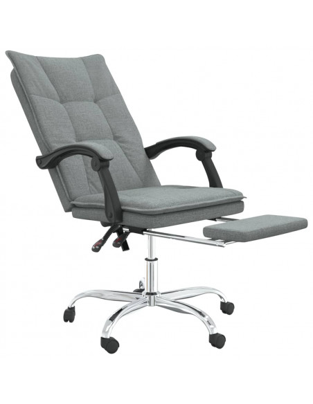 Sedia da Ufficio Reclinabile Grigio Scuro in Tessuto