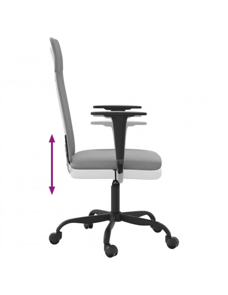 Sedia da Ufficio Regolabile Grigio Chiaro Rete e Similpelle