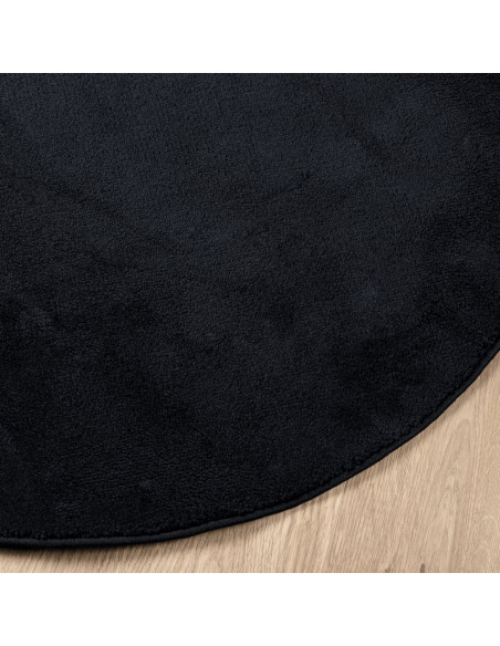 Tappeto OVIEDO a Pelo Corto Nero Ø 160 cm