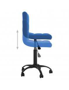 Sedia Girevole da Ufficio Blu in Velluto