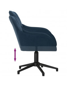 Sedia Girevole da Ufficio Blu in Velluto