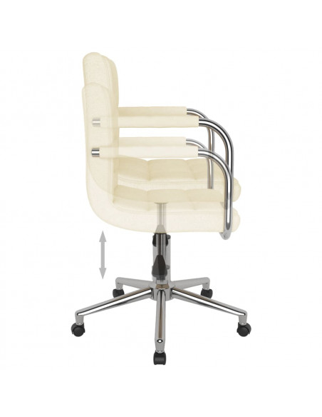 Sedia Girevole da Ufficio Crema in Tessuto