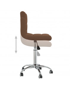 Sedia Girevole da Ufficio Marrone in Tessuto 2